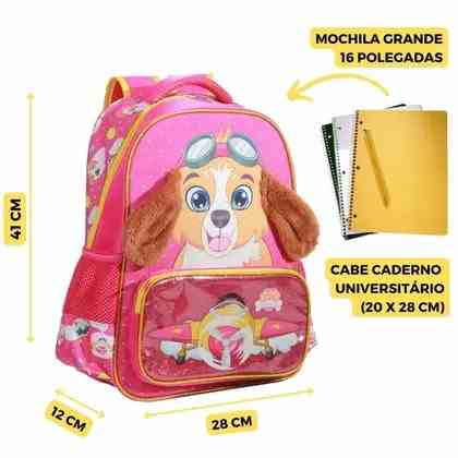 MOCHILA INF. URSO AVIADOR PELUCIA G